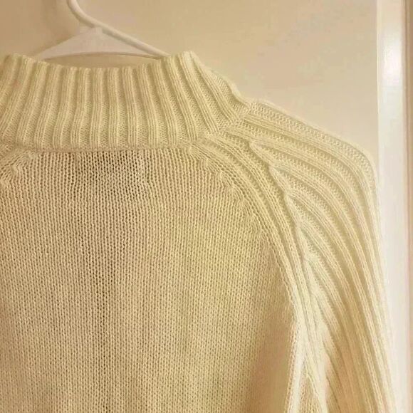 𝅺Woolrich Women's Cream Ramie/Cotton Full Zip Cardigan Sweater - Picture 10 of 11